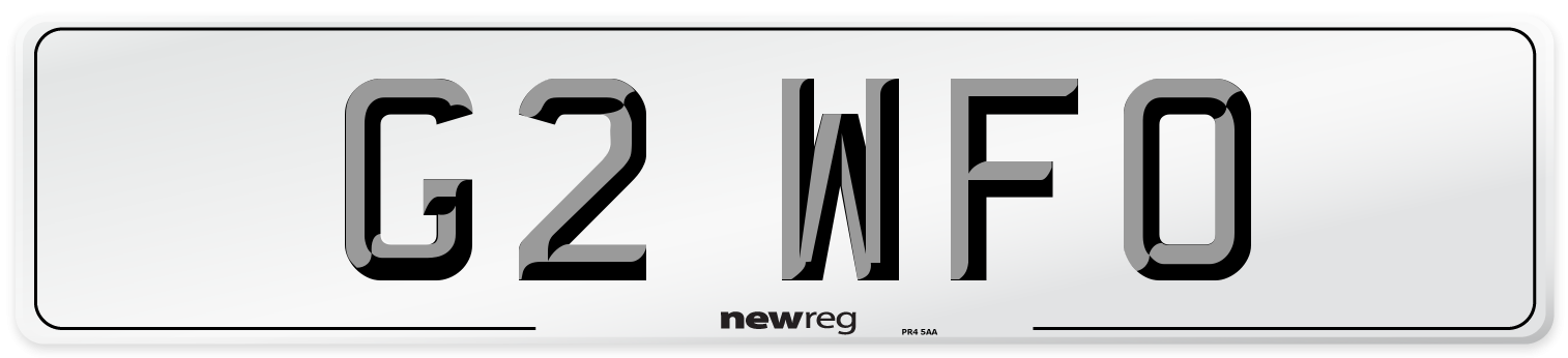 G2 WFO Number Plate from New Reg